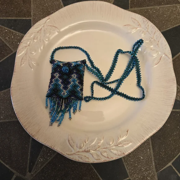 Boho Beaded Pouch Necklace - Picture 6 of 9